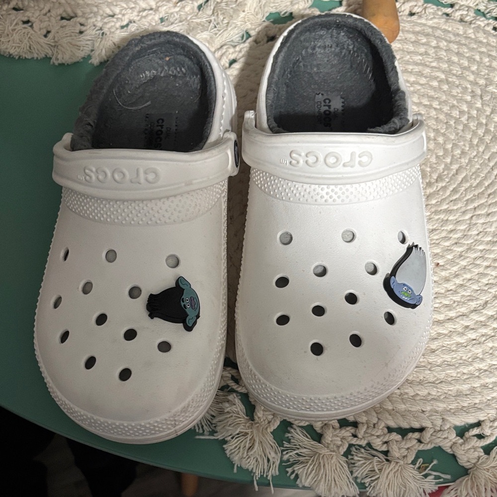 CROCS White Clogs with Fun Charms